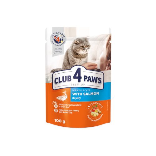 CLUB 4 PAWS - lazac zselében szaftos állateledel felnőtt macskáknak 100g