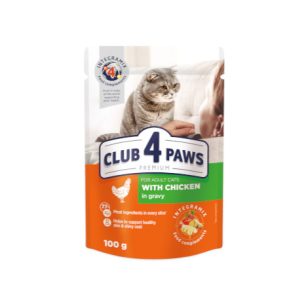   CLUB 4 PAWS - csirke szószos állateledel felnőtt macskáknak 100g