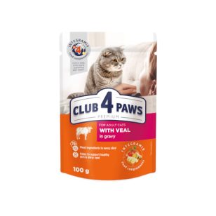   CLUB 4 PAWS - borjú szószos állateledel felnőtt macskáknak 100g