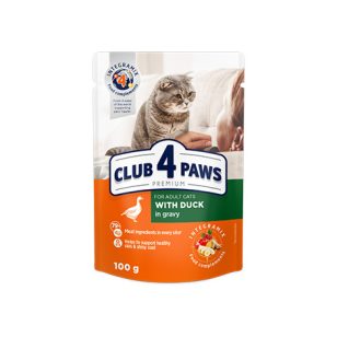   CLUB 4 PAWS -kacsa szószos állateledel felnőtt macskáknak 100g