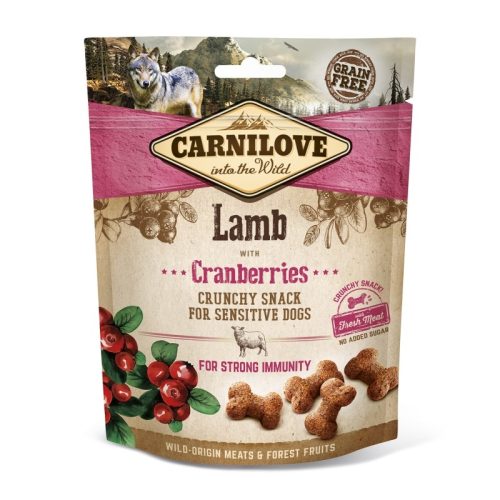 CARNILOVE DOG CRUNCHY SNACK LAMB & CRANBERRIES- BÁRÁNY HÚSSAL ÉS VÖRÖS ÁFONYÁVAL 200G